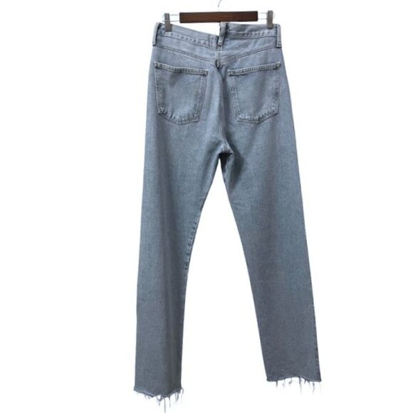 Agolde Light Blue Straight Leg Jeans - Picture 3 of 16